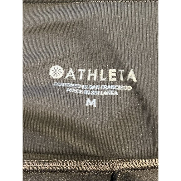 Women's Athleta All Over Gleam Tight Arbor Olive Faux Leather Size Medium 356179 - Picture 7 of 15